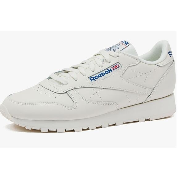 Reebok Classic Leather Sneakers for Men - Chalk/Vector Blue/Vector Red, 6.5 - Picture 1 of 10